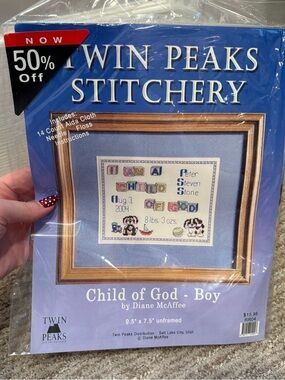 Vintage New “I Am A Child Of God” Boy Twin Peaks Stitchery Cross Stitch Kit